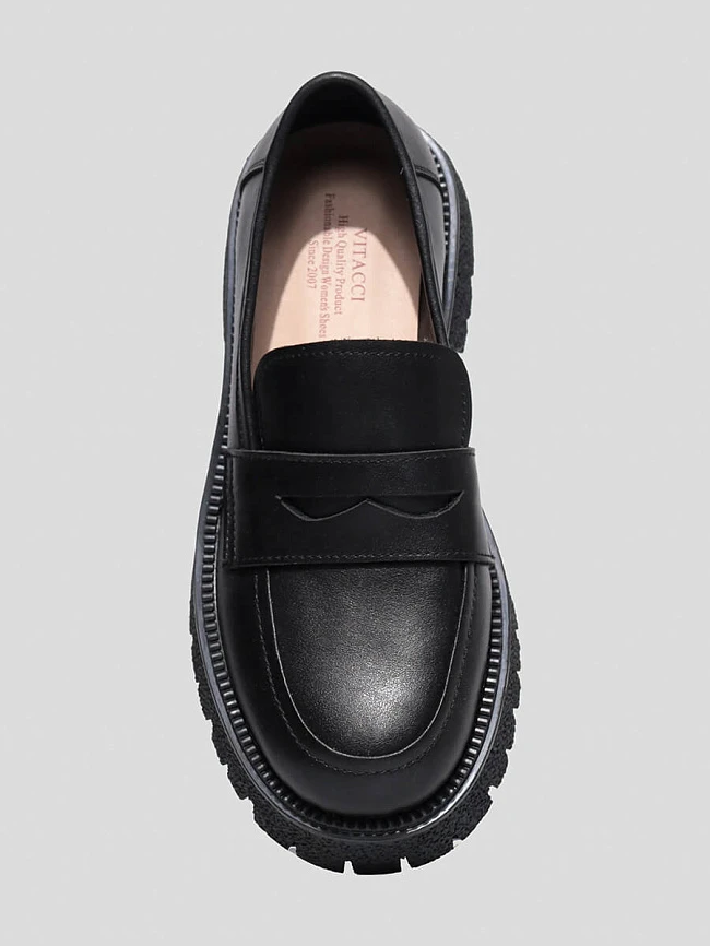 Лоферы женские всесезонные, цвет черный, искусственная кожа/натуральная кожа и полимерные материалы 1847605 | 4