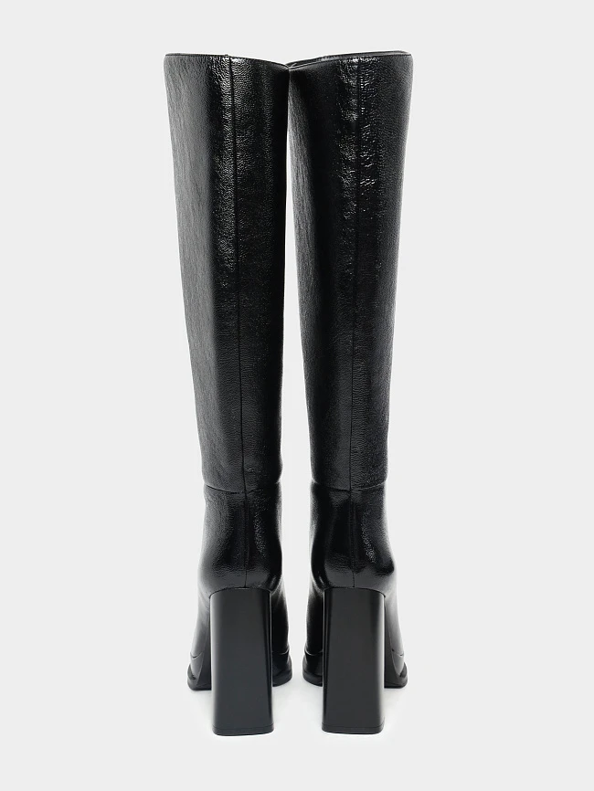 Сапоги женские демисезонные, цвет черный, натуральный наплак 1492986 | 5