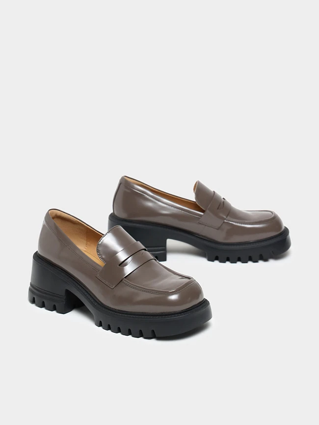 Лоферы женские всесезонные, цвет бежевый, натуральная кожа и полимерные материалы 1849379 | 3