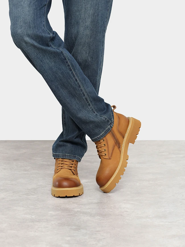 Ботинки мужские демисезонные, цвет песочный, натуральный нубук M03053 | 9