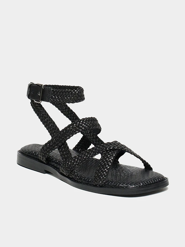 Сандалии женские летние, цвет черный, натуральная кожа 1821706 | 2