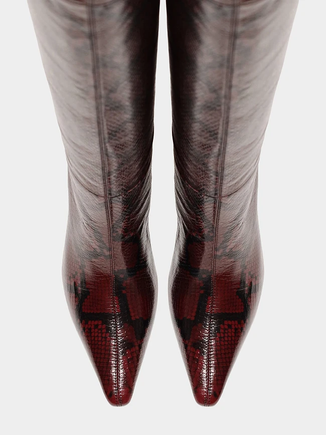 Сапоги женские демисезонные, цвет бордовый, натуральная кожа 1494663 | 5