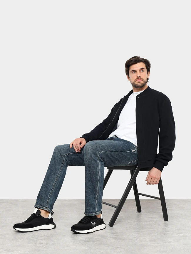 Кроссовки мужские демисезонные, цвет черный, натуральный спилок/текстиль/натуральная кожа M03103 | 10