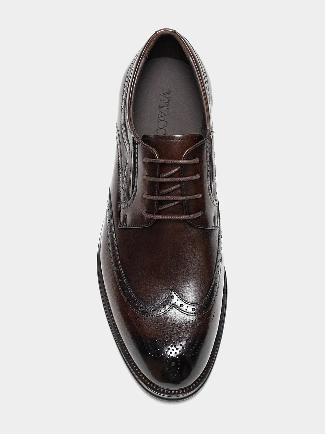 Полуботинки мужские всесезонные, цвет коричневый, натуральная кожа M1023128 | 4