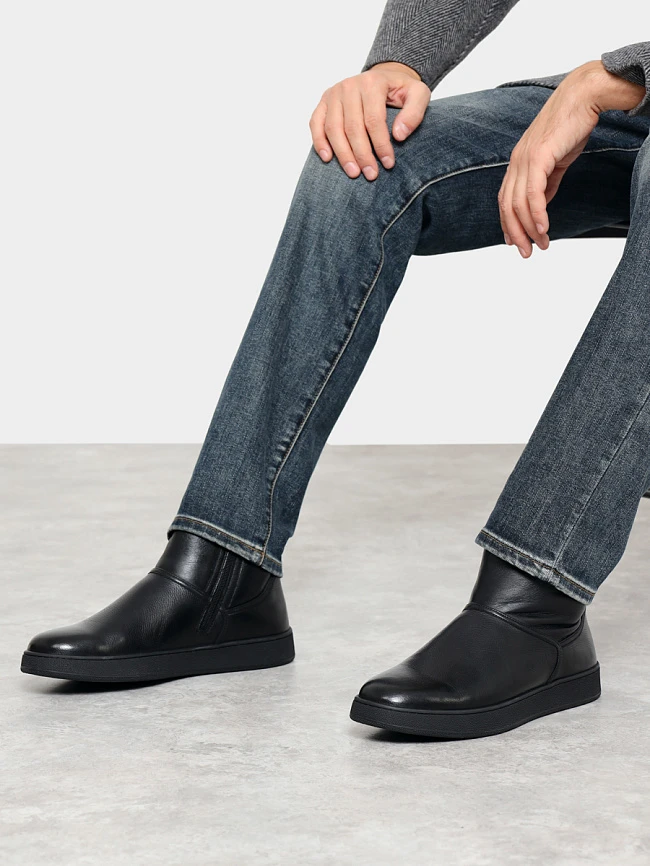 Полусапоги мужские зимние, цвет черный, натуральная кожа M254259M | 9