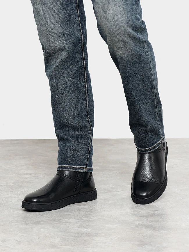 Полусапоги мужские зимние, цвет черный, натуральная кожа M254259M | 7