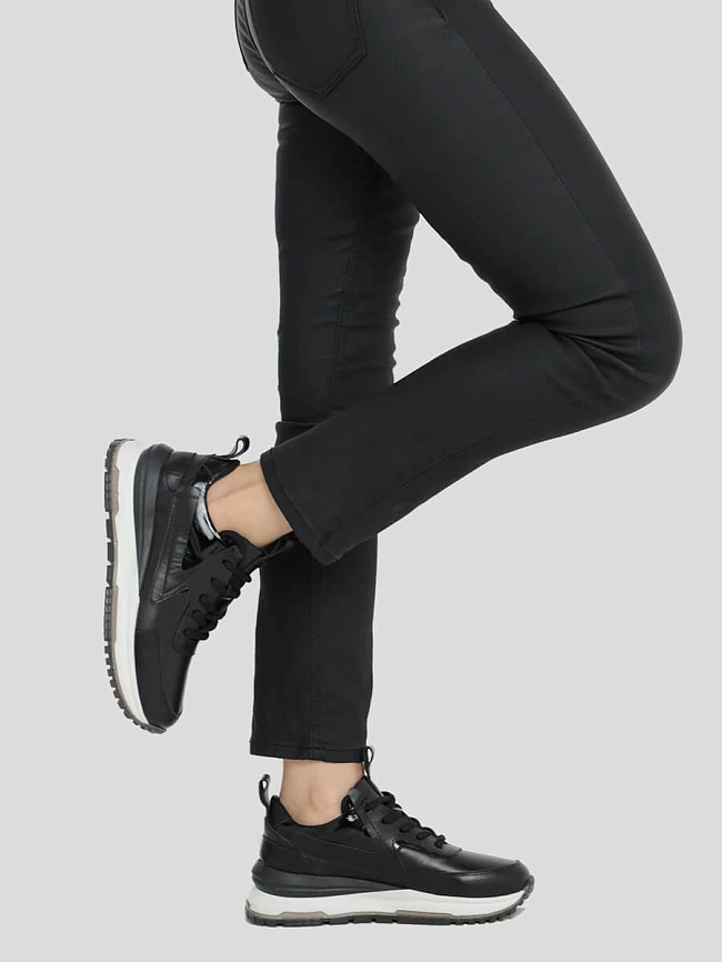 Кроссовки женские демисезонные, цвет черный, натуральная кожа 1221305 | 8