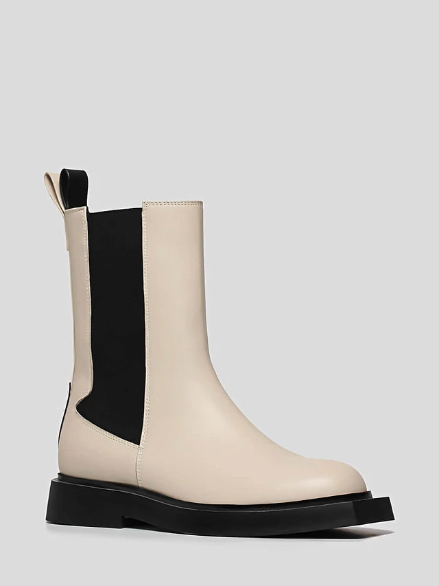 Полусапоги 1411234 женские цвет молочный, натуральная кожа 1411234         | 1