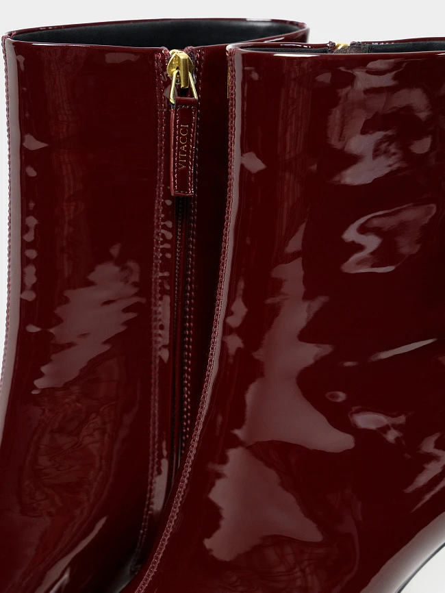 Полусапоги женские демисезонные, цвет бордовый, натуральная лаковая кожа 1494513 | 6