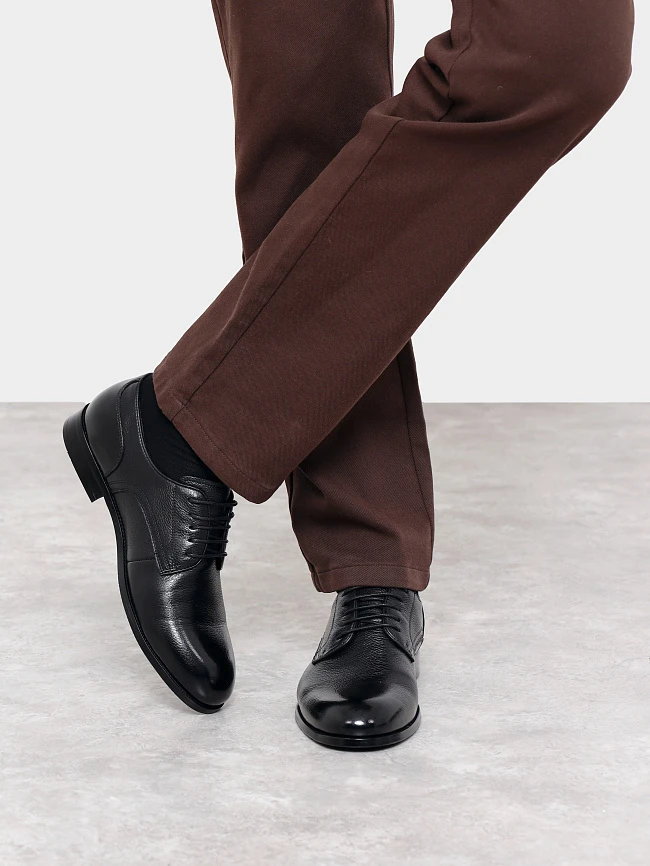 Полуботинки мужские всесезонные, цвет черный, натуральная кожа M262229 | 7