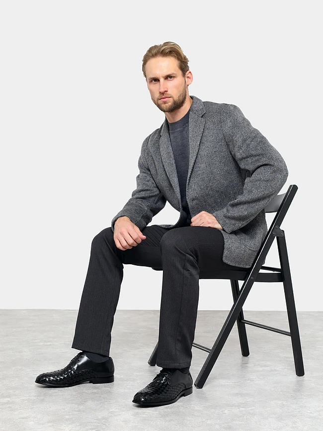 Полуботинки мужские всесезонные, цвет черный, натуральная кожа M1022385-1 | 10