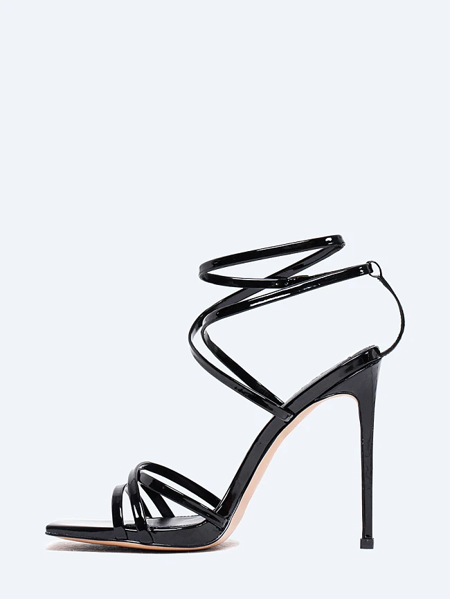 Босоножки женские летние, цвет черный, натуральная лаковая кожа 496868 | 3