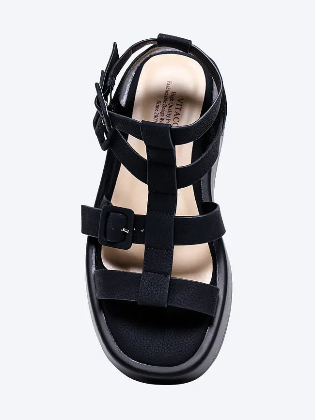 Сандалии женские летние, цвет черный, натуральная кожа и полимерные материалы 1849951 | 4