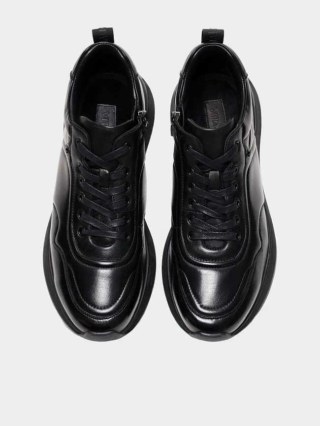 Кроссовки мужские демисезонные, цвет черный, натуральная кожа M254219 | 5