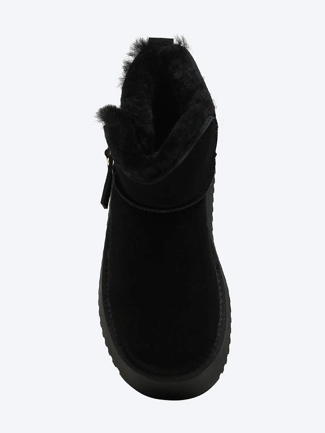 Полусапоги женские зимние, цвет черный, натуральный спилок 27VD084M | 5