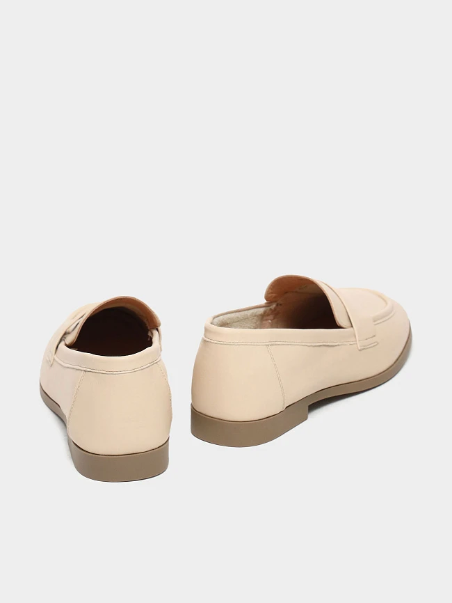 Лоферы женские всесезонные, цвет молочный, натуральная кожа 3630228 | 4