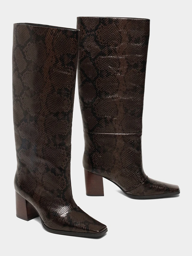 Сапоги женские демисезонные, цвет коричневый, натуральная кожа 1494785 | 2