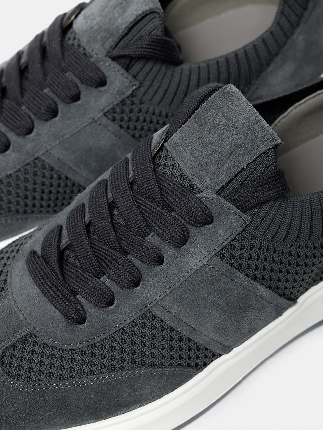 Кеды мужские демисезонные, цвет серый, текстиль/натуральный спилок M1782284-2 | 5