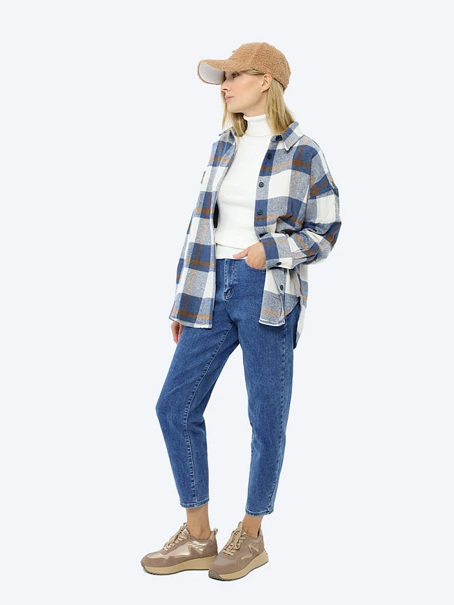 Рубашки EF801-05 женские цвет синий, 60% полиакрилонитрил, 20% полиэстер, 20% хлопок EF801-05        | 6