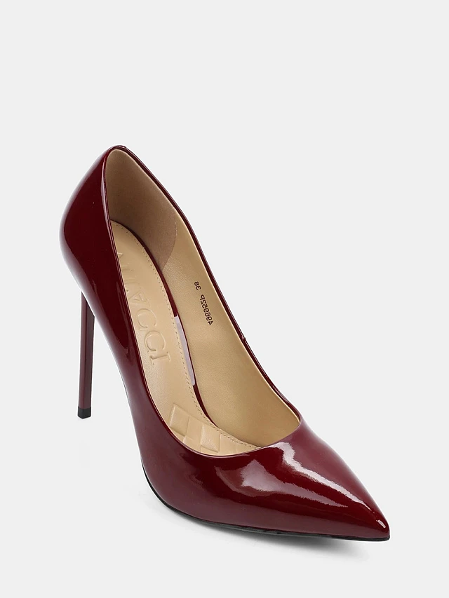 Туфли женские всесезонные, цвет бордовый, натуральная лаковая кожа 496952P | 1