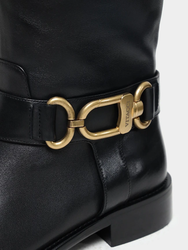 Сапоги женские демисезонные, цвет черный, натуральная кожа 1493648 | 7