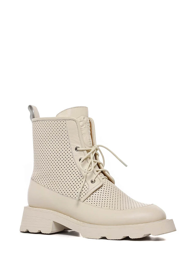 Ботинки 1851873 женские цвет молочный, натуральная кожа 1851873         | 1