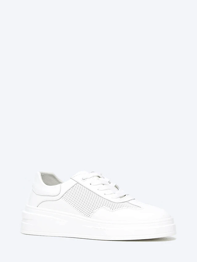 Кеды женские демисезонные, цвет белый, натуральная кожа и полимерные материалы 116029 | 1