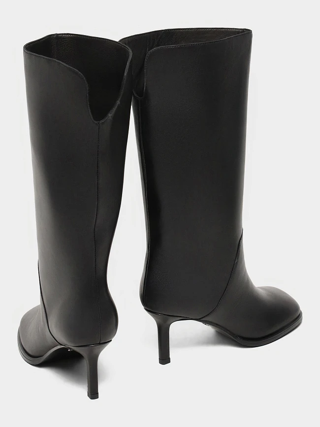 Сапоги женские демисезонные, цвет черный, натуральная кожа 1731144 | 3