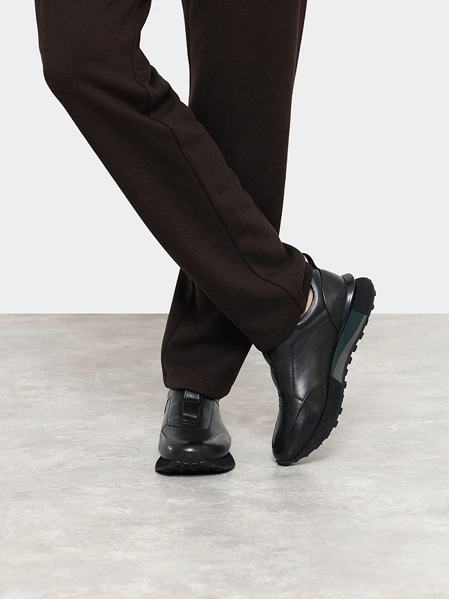 Кроссовки мужские демисезонные, цвет черный, натуральная кожа M1782006 | 8