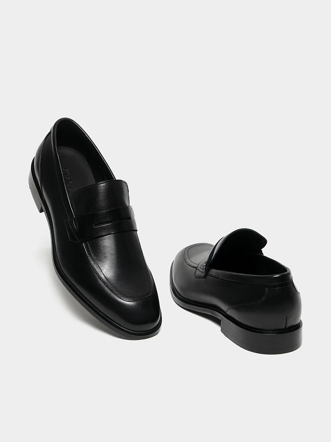 Лоферы мужские всесезонные, цвет черный, натуральная кожа M1023121 | 2