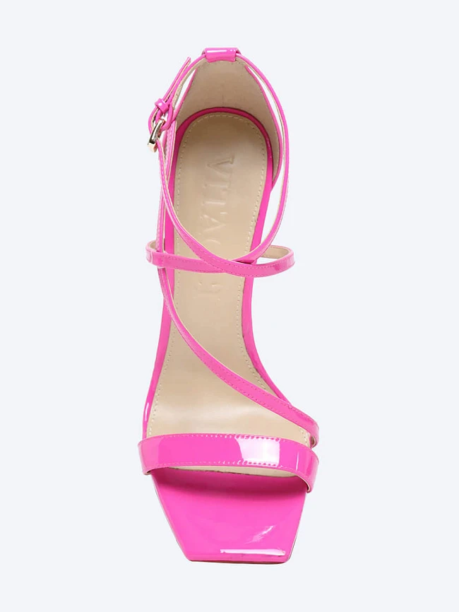 Босоножки женские летние, цвет фуксия, натуральная лаковая кожа 495829 | 4