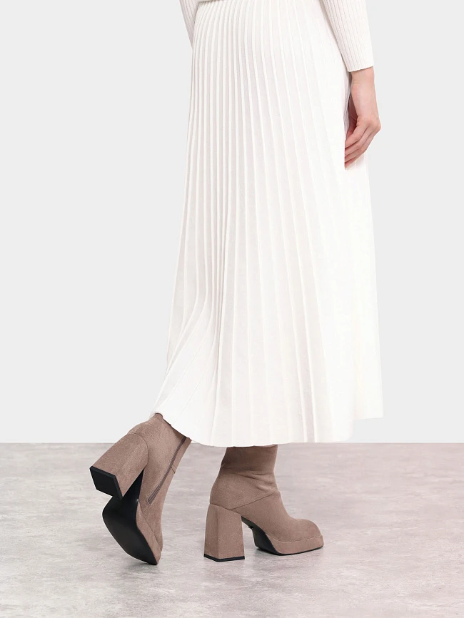 Ботильоны женские демисезонные, цвет серый, искусственный велюр 1399227 | 8