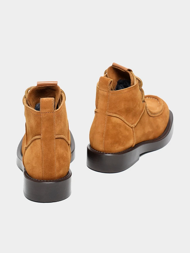 Ботинки женские зимние, цвет рыжий, натуральный спилок 1731194M | 4