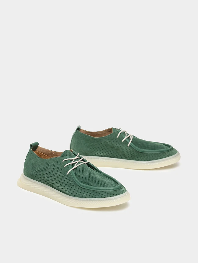 Полуботинки женские демисезонные, цвет зеленый, натуральный спилок 136444 | 3