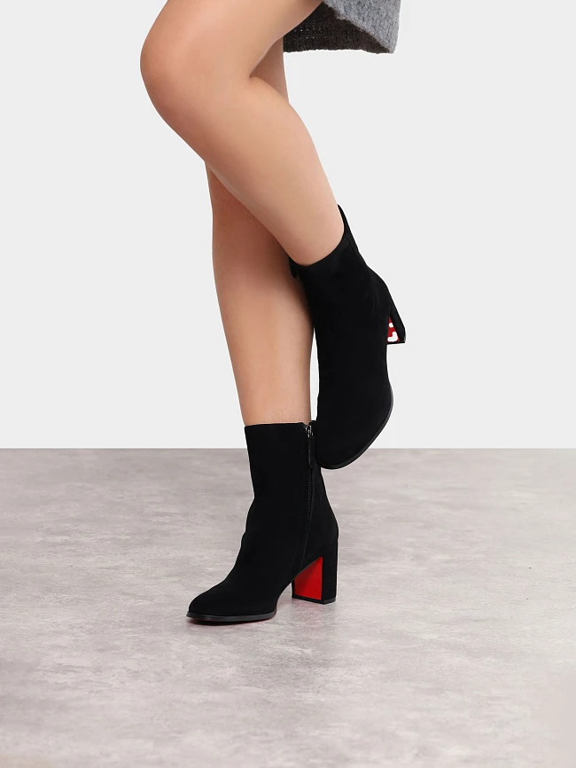 Полусапоги женские демисезонные, цвет черный, натуральный велюр 495611 | 8