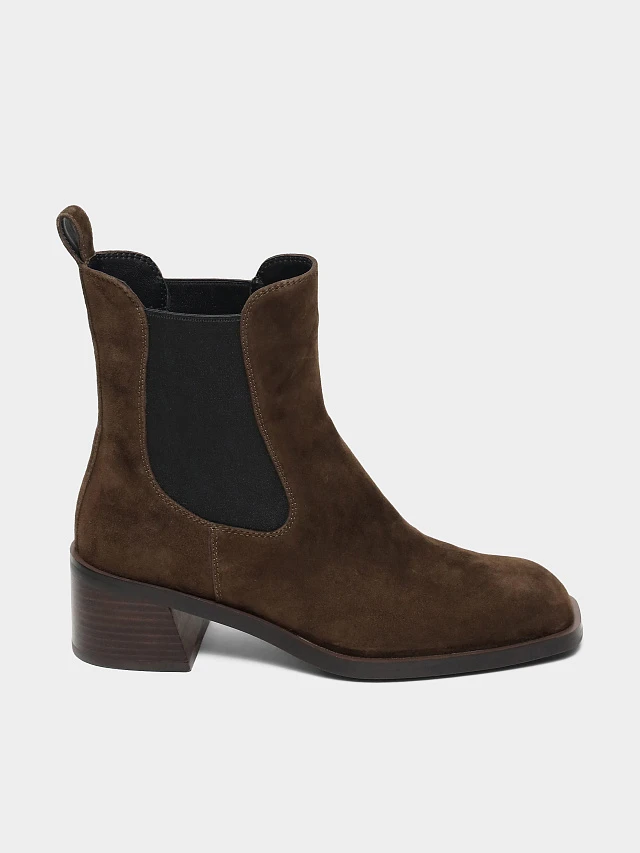 Полусапоги женские демисезонные, цвет коричневый, натуральный велюр 1494507 | 1