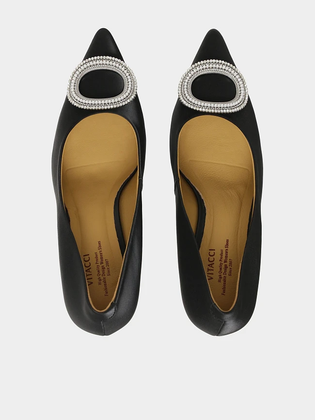 Туфли женские всесезонные, цвет черный, натуральная кожа 23VC007 | 5