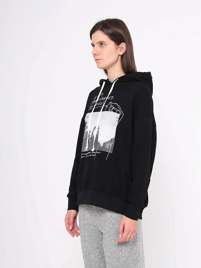 Свитшот с капюшоном женские осень-зима EF12-0048-01 | 3