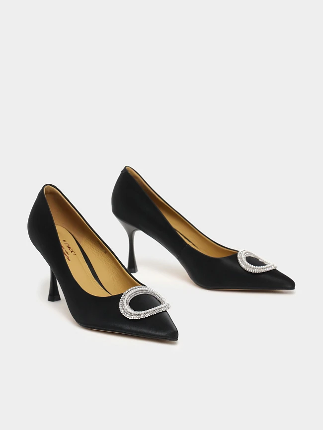 Туфли женские всесезонные, цвет черный, натуральная кожа 23VC007 | 3