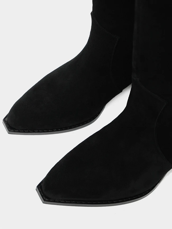 Сапоги женские зимние, цвет черный, натуральный спилок 642300M | 5