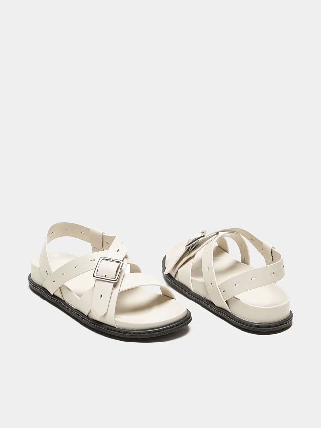 Сандалии женские летние, цвет молочный, натуральная кожа 497672 | 4