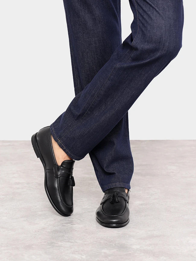 Лоферы мужские демисезон; лето;, цвет черный, натуральная кожа M801302 | 7