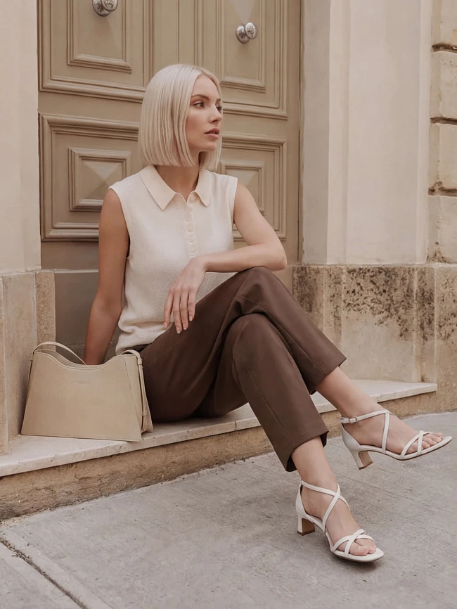 Босоножки женские летние, цвет белый, натуральная кожа 497609 | 3