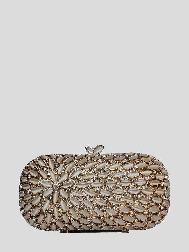 Клатчи C0933-28P женские цвет золотой, текстиль/стразы C0933-28P       | 3