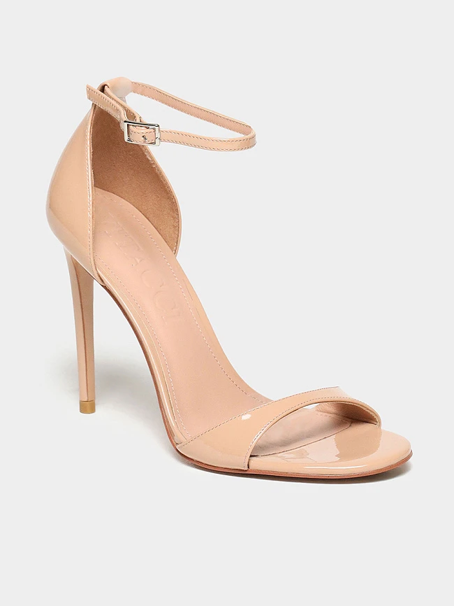 Босоножки женские летние, цвет бежевый, натуральная лаковая кожа 497535 | 2