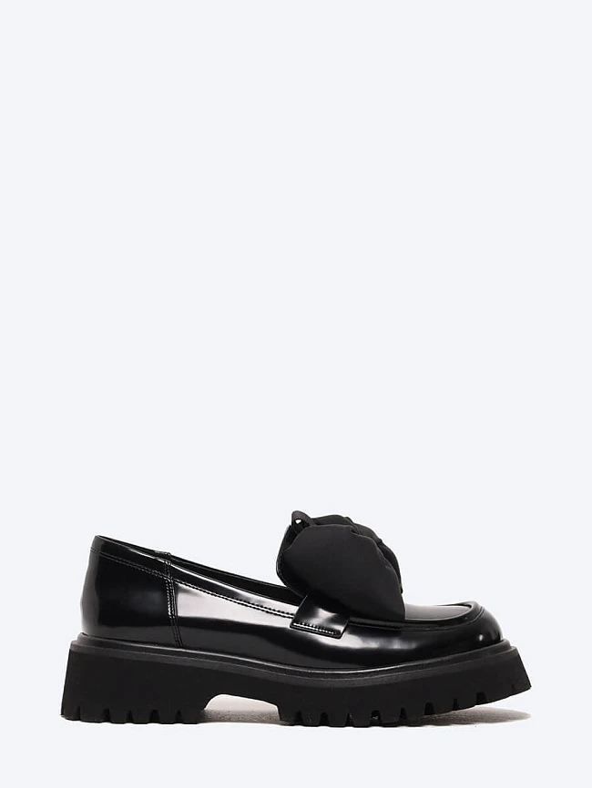 Лоферы женские всесезонные, цвет черный, натуральная кожа и полимерные материалы 1849389-1 | 2