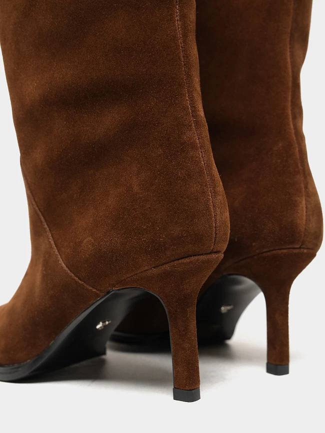 Сапоги женские демисезонные, цвет коричневый, натуральный спилок 1731146 | 6