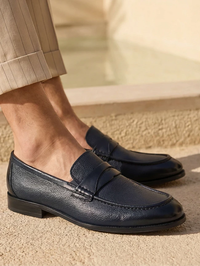 Лоферы мужские демисезон; лето;, цвет синий, натуральная кожа M262232 | 1