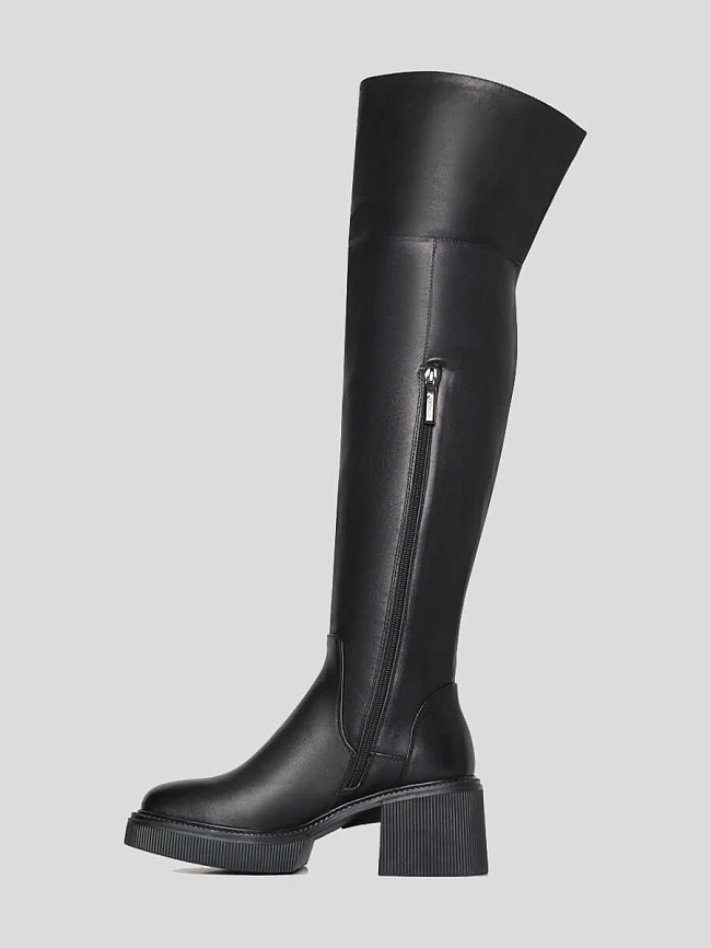 Ботфорты женские демисезонные, цвет черный, натуральная кожа 1848019 | 3