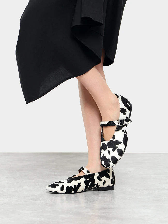 Балетки женские всесезонные, цвет мультиколор, натуральный мех (пони) 7210422 | 9